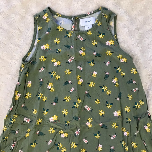 Old Navy Other - Old Navy Sleeveless Floral Dress Size 5T Green Yellow Flowers